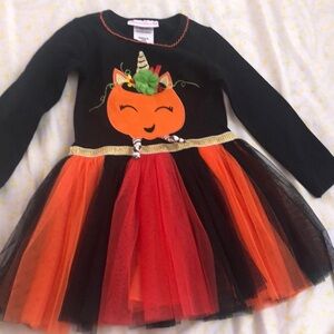 Bonnie Jean Black and Orange Halloween Pumpkin Tutu Costume